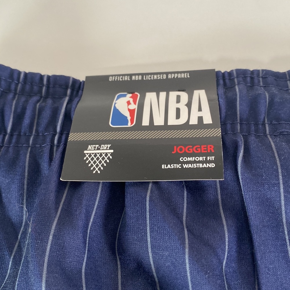 NBA OFFICIAL Navy & White Striped Jogger Size Large NWT - Picture 11 of 11